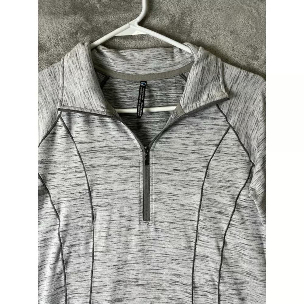 Light Gray Quarter-Zip Women's Sweater - Picture 2 of 3